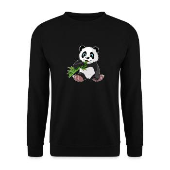 ours panda mignon, Cadeau, Bambou,Dessin animé,Mignon - Sweat-shirt Unisexe - noir - Devant - Alina (178cm) & Michal (187cm)