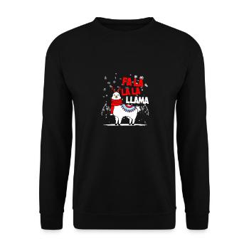 Cadeau de Noël Falalalala Llama - Sweat-shirt Unisexe - noir - Devant - Alina (178cm) & Michal (187cm)