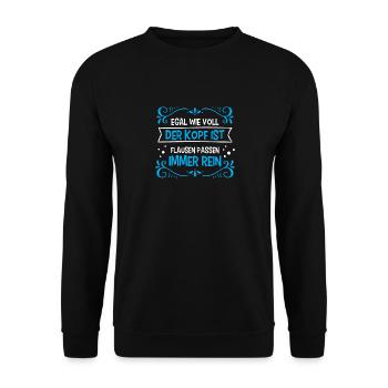 No matter how full the head fluffs always fit in - Unisex Sweatshirt - black - Front - Alina (178cm) & Michal (187cm)