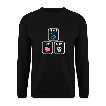 Peace Love XRay Radiology Tech - Unisex Sweatshirt - black - Front - Alina (178cm) & Michal (187cm)