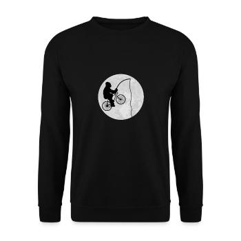 Bigfoot Sasquatch Fahrrad fahren Angeln Angler - Unisex Pullover - Schwarz - Vorne - Alina (178cm) & Michal (187cm)
