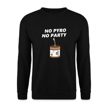 No pyro no party Feuerwerk - Unisex Pullover - Schwarz - Vorne - Alina (178cm) & Michal (187cm)