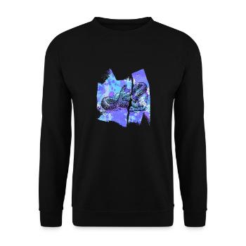 snake snake snake python t shirt - Unisex Sweatshirt - black - Front - Alina (178cm) & Michal (187cm)
