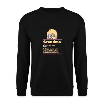 Großmutter Definition lustig Mama ohne Regeln - Unisex Pullover - Schwarz - Vorne - Alina (178cm) & Michal (187cm)