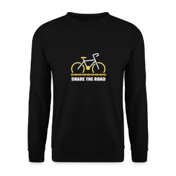 Vélo Logo Citation Partager La Route - Sweat-shirt Unisexe - noir - Devant - Alina (178cm) & Michal (187cm)