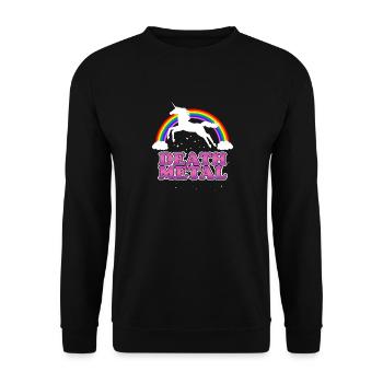 Death metal unicorn gift - Unisex Sweatshirt - black - Front - Alina (178cm) & Michal (187cm)