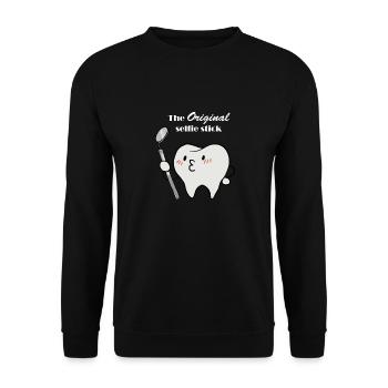 Zahnarzt - Zahnarzt T-Shirt - Dentist - Zahn - Unisex Pullover - Schwarz - Vorne - Alina (178cm) & Michal (187cm)