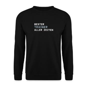 Bester Trainer aller Zeiten | Geschenk Sport Coach - Unisex Pullover - Schwarz - Vorne - Alina (178cm) & Michal (187cm)