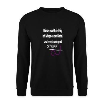 Coudre avec un cadeau d'anniversaire en tissu - Sweat-shirt Unisexe - noir - Devant - Alina (178cm) & Michal (187cm)