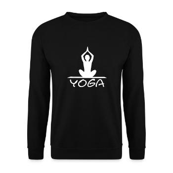 Yoga Sonnengruß - Unisex Pullover - Schwarz - Vorne - Alina (178cm) & Michal (187cm)