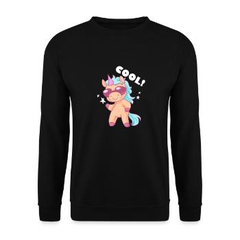 Cadeau Unity pour les fans de Licorne - Cool - Sweat-shirt Unisexe - noir - Devant - Alina (178cm) & Michal (187cm)