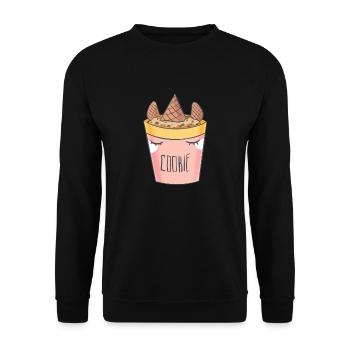 Vereinigungsgeschenk für Einhörner - Keks - Unisex Pullover - Schwarz - Vorne - Alina (178cm) & Michal (187cm)