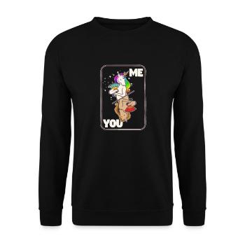 Couple vous et moi cadeau drôle d'amant de licorne magique - Sweat-shirt Unisexe - noir - Devant - Alina (178cm) & Michal (187cm)