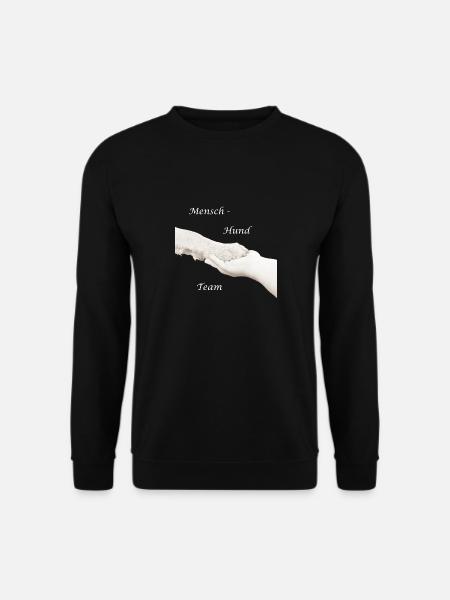 Human Dog Team Paw white - Unisex Sweatshirt - black