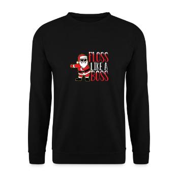 Floss comme un cadeau de Noël patron - Sweat-shirt Unisexe - noir - Devant - Alina (178cm) & Michal (187cm)