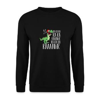 Dinosaur singing Christmas gift - Unisex Sweatshirt - black - Front - Alina (178cm) & Michal (187cm)