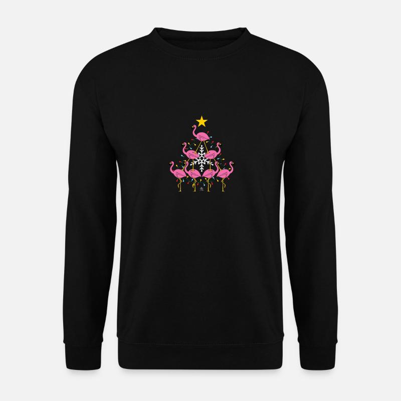 Flamingo Christmas tree gift - Unisex Sweatshirt - black