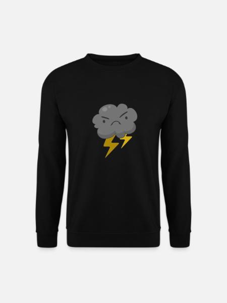 Wütende Wolke mit Gewitterwetter - Unisex Pullover - Schwarz