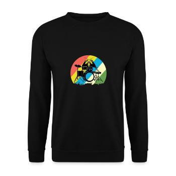 Singe à la batterie cadeau musique zoo - Sweat-shirt Unisexe - noir - Devant - Alina (178cm) & Michal (187cm)