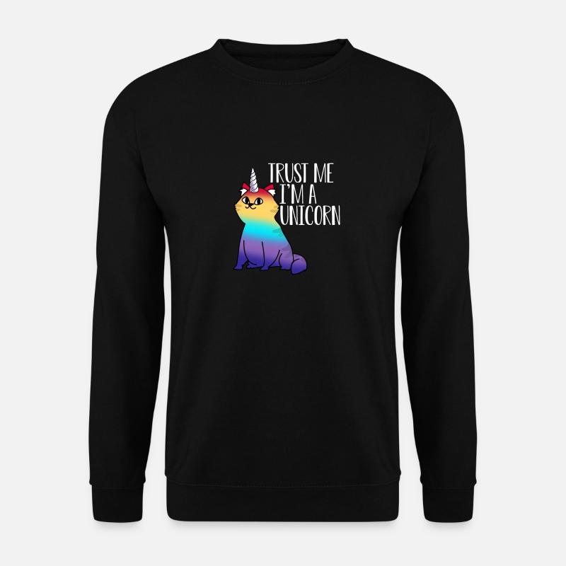 Katze Einhorn Geschenk - Unisex Pullover - Schwarz