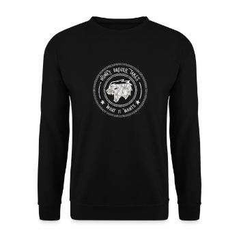 Honey Badger Takes What It Wants Geschenkidee - Unisex Pullover - Schwarz - Vorne - Alina (178cm) & Michal (187cm)