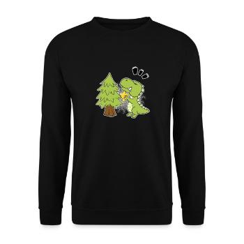 Christmas Tree Baby T-Rex Dinosaur Gift - Unisex Sweatshirt - black - Front - Alina (178cm) & Michal (187cm)