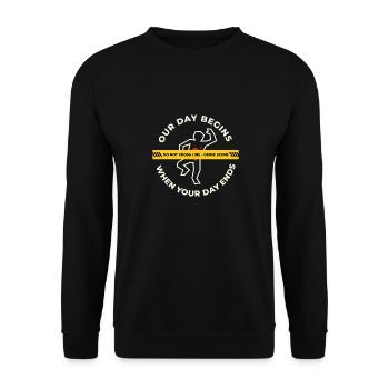 Drôle de policiers cadeau de flic - Sweat-shirt Unisexe - noir - Devant - Alina (178cm) & Michal (187cm)