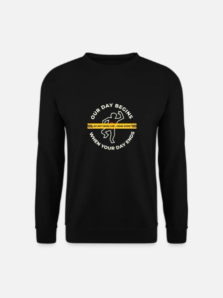 Lustig Forensik Krimi Polizei Kripo Cop Geschenk - Unisex Pullover - Schwarz