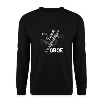 Oboe – Oboe Player – Gift for Musicians - Unisex Sweatshirt - black - Front - Alina (178cm) & Michal (187cm)