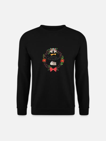 Frohe Weihnachten Kranz Interior Designer Geschenk - Unisex Pullover - Schwarz