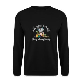 Cat Christmas Maine Coon Persian Animal Gift - Unisex Sweatshirt - black - Front - Alina (178cm) & Michal (187cm)