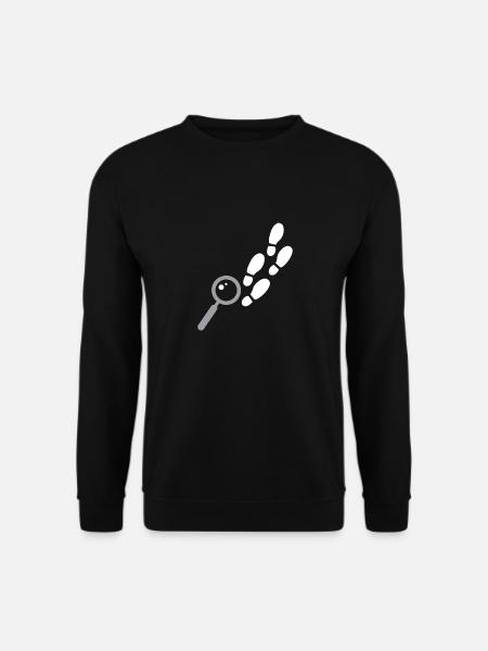 Lupe Spur verfolgen Detektiv Geschenk Kinder - Unisex Pullover - Schwarz