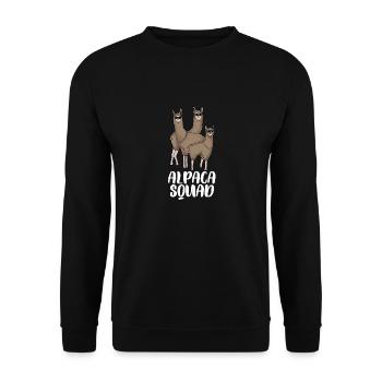 Alpaca squad gift - Unisex Sweatshirt - black - Front - Alina (178cm) & Michal (187cm)