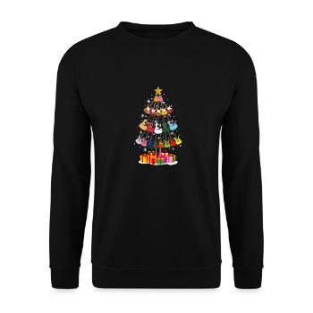 Guitar Christmas Tree - Unisex Pullover - Schwarz - Vorne - Alina (178cm) & Michal (187cm)