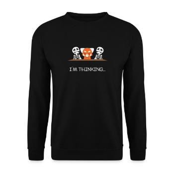 Little Panda - Red Panda - Skeleton - Funny - Unisex Sweatshirt - black - Front - Alina (178cm) & Michal (187cm)