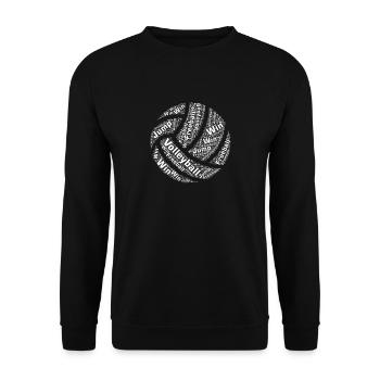Volleyball Sport Volleyballer Ball Gift - Unisex Sweatshirt - black - Front - Alina (178cm) & Michal (187cm)