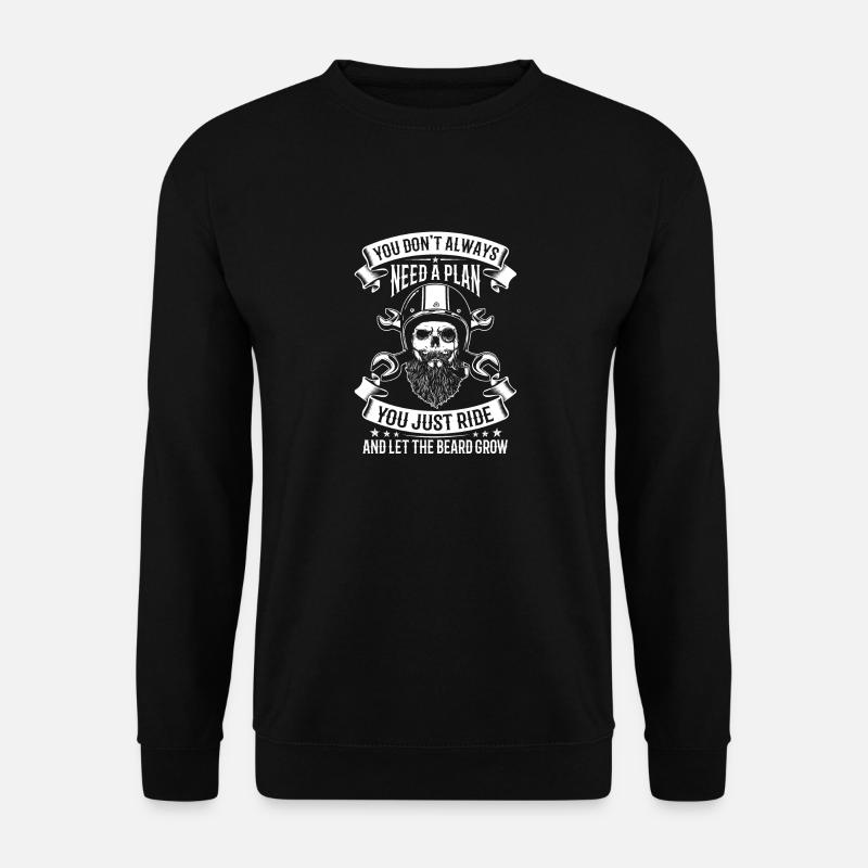 Just Ride let the Beard grow skull motorcycle - Unisex Pullover - Schwarz