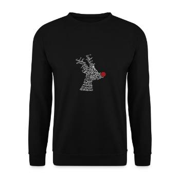 Christmas Rudolph silhouette from words - Unisex Sweatshirt - black - Front - Alina (178cm) & Michal (187cm)