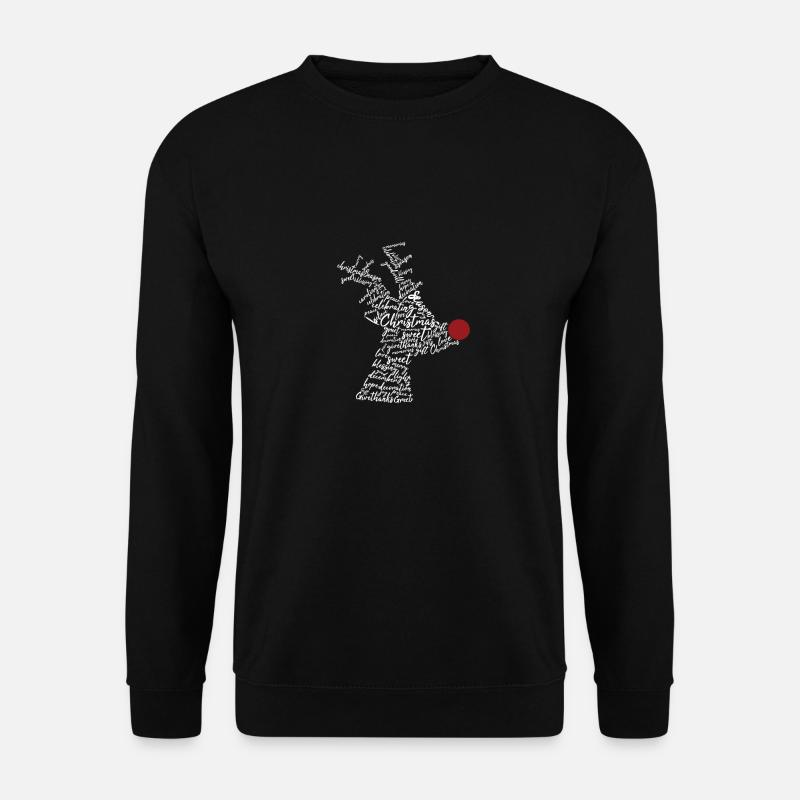 Christmas Rudolph silhouette from words - Unisex Sweatshirt - black