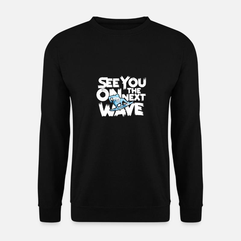 Surfer Surfen Sport Kitesurfen Boadyboarden Strand - Unisex Pullover - Schwarz