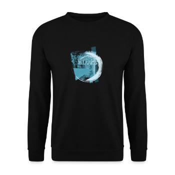 Midnight Blues Music Blues Dance T-Shirt Geschenk - Unisex Pullover - Schwarz - Vorne - Alina (178cm) & Michal (187cm)