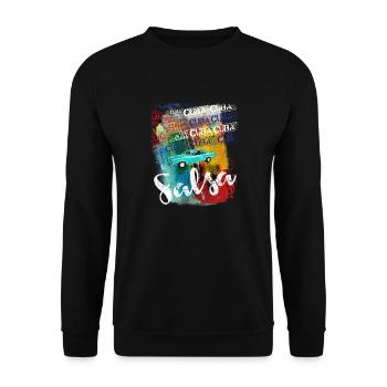 Salsa Cuba Havana vintage T-shirt for dancers - Unisex Sweatshirt - black - Front - Alina (178cm) & Michal (187cm)