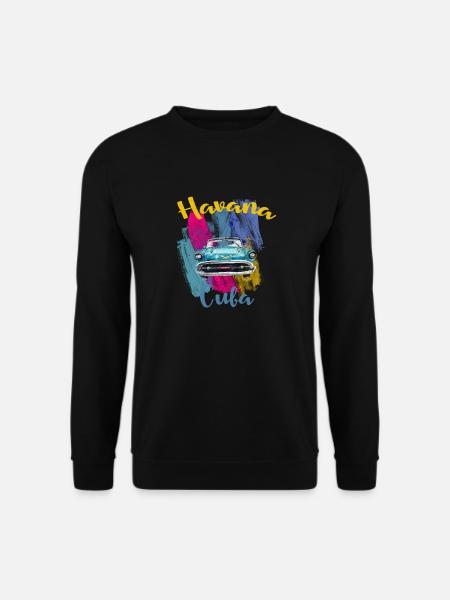 Classic Car Cuba Havana Vintage Car I Cuba T-Shirt - Unisex Sweatshirt - black