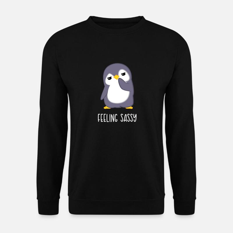 Pingouin - pingouins - éventail de pingouins - blaireau effronté - Sweat-shirt Unisexe - noir