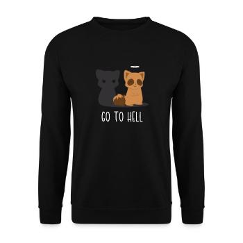 Waschbär – Waschbären – Engel - Teufel - Unisex Pullover - Schwarz - Vorne - Alina (178cm) & Michal (187cm)