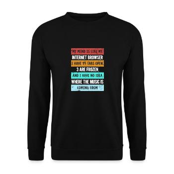 My mind is like my internet browser gift - Unisex Sweatshirt - black - Front - Alina (178cm) & Michal (187cm)