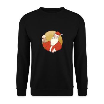 Weihnachten Weihnachtsmann Bier Geschenk - Unisex Pullover - Schwarz - Vorne - Alina (178cm) & Michal (187cm)