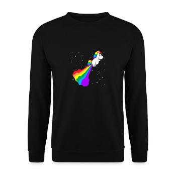 Unicorn Fart Gift for Unicorn Lovers - Unisex Sweatshirt - black - Front - Alina (178cm) & Michal (187cm)