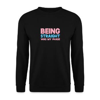 Gerade zu sein war meine Phase - Unisex Pullover - Schwarz - Vorne - Alina (178cm) & Michal (187cm)