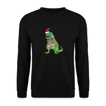 Arbre de Noël TRex Tree Rex Dinosaur - Sweat-shirt Unisexe - noir - Devant - Alina (178cm) & Michal (187cm)